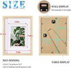 Egofine A4 Picture Frames Set of 4, Made of Solid Wood Covered by Plexiglass 5x7 and 6x8 with Mat or A4 without Mat, for Table Top Display and Wall Mounting Photo Frame Oak Wood