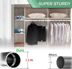 Closet Rods for Hanging Clothes, 1.3 Inch Diameter Heavy Duty Closet Rod 17-39 Inch Adjustable Clothes Hanging Bar Matte White Shower Curtain Rods for Closet, Wardrobes, Bathroom, Windows