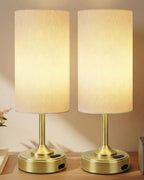 Cordless Lamp, 2-Pack, Dimmable, Ambient Light, 2700K, Timer, Touch Control, Portable, LED, Battery Operated, Rechargeable, Wireless, Desk Lamp, Kitchen Lamp, Fabric Shade, for Bedroom, Living Room