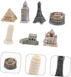 7pcs Decorative Architectural Model Miniature World-Famous Structures for Home Office and Cafe Decor Resin Building Models Including Eiffel Tower and More