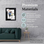 Creative Picture Frames 10.75 x 13.75 Magazine Frame with Full-Strength Glass, Holds Up To A 1/4" Thick Media with Installed Hangers for Easy Mounting, 12x15 Black Frame with Black Mat
