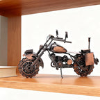 Motorcycle Gifts for Men & Women Riders, 11.8" Handmade Metal Motorcycle Model, Vintage Figurine & Desk Decor for Man Cave, Garage, Office & Home