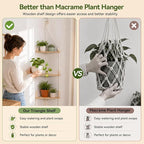 Artilady Macrame Corner Shelf Wall Hanging 3-Tier, Adjustable Boho Wood Plant Shelves Display for Indoor Candle Holder, Bedroom Living Room Home Decor (Beige 3-Tier)