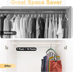Legging Organizer for Closet, Metal Yoga Pants Hangers 1 Pack w/10 Clips Holds 10 Leggings, Space Saving Hanging w/Rubber Coated Closet Organizers and Storage, Green