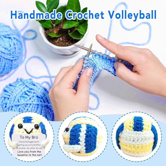 Handmade Collectible Volleyball - Gift for Brother,Funny Sports Gifts for Him,Man Cave Decor for Volleyball Fans,Emotional Support Gift for Bro & Best Buddy,Brother Birthday Gifts