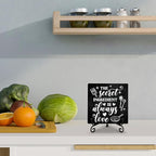 Kitchen Counter Decor, The Secret Ingredient Is Love Sign, Table Decorations for Dining Room, Farmhouse Kitchen Wooden Plaque with Iron Stand for Wall Shelf Decor-A04