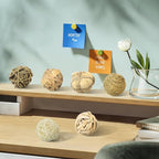Kesywale Set of 6 Decorative Balls for Centerpiece Bowl Fillers, 2.8 inch Assorted Rattan Wicker Balls Spheres Orbs, Vase Fillers, Home Table Decor