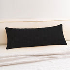 Aegero Corduroy Decorative Throw Pillow Covers 14x36 InchSoft Striped Pillow Covers Modern Farmhouse Home Decor for Sofa Living Room Couch Bed（Black）