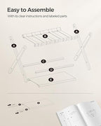 SONGMICS Luggage Rack, Folding Suitcase Stand with Storage Shelf, for Guest Room, Hotel, Bedroom, Heavy-Duty, Holds up to 131 lb, Classic Black URLR007B01