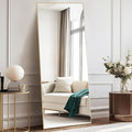 DUMOS 64"x21" Full Length Mirror, Full Body Mirror with Aluminum Alloy Thin Frame, Standing Mirrors with Leaning or Hanging, Suitable for Bedroom, Livingroom, Cloakroom, Gold