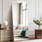 DUMOS 64"x21" Full Length Mirror, Full Body Mirror with Aluminum Alloy Thin Frame, Standing Mirrors with Leaning or Hanging, Suitable for Bedroom, Livingroom, Cloakroom, Gold