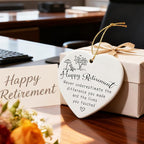 Happy Retirement Gifts | Retirement Gifts for Women, Men, Coworker, Boss, Employee, Teacher, Nurse | Thank You Gift, Appreciation Gift for Women Men | Ceramic Heart Christmas Ornament