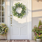 LZNPA 24 Inch Spring Summer Wreaths for Front Door Eucalyptus Wreath with Blue Berries Elegant Durable Greenery Front Door Wreath for Outside Wedding Farmhouse Porch Wall Room Home Decor