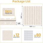 Large Cork Board for Wall 36" x 48" Oatmeal Bulletin Board with Safe Removable Adhesive Squares for Pictures Photos, Alternative CorkBoard Felt Pin Boards Tiles for Office Classroom Wall Decor-12 Pack