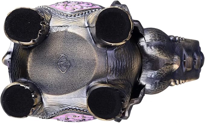 LAUYOO Stand Elephant Ashtray with Lid Windproof Metal Ashtrays Outdoor, Indoor Ashtray for Smoking,Vintage Practical Decoration Ash trays for Cigarettes Great Gift for Men Women-Pink