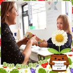 Wavwavw 3 Pack Teacher Appreciation Gift Positive Flower Handmade Crochet Doll Thank You for Helping Me Grow Gifts Back to School Gifts for Women Teacher(Strawberry, Puff and Sunflower)