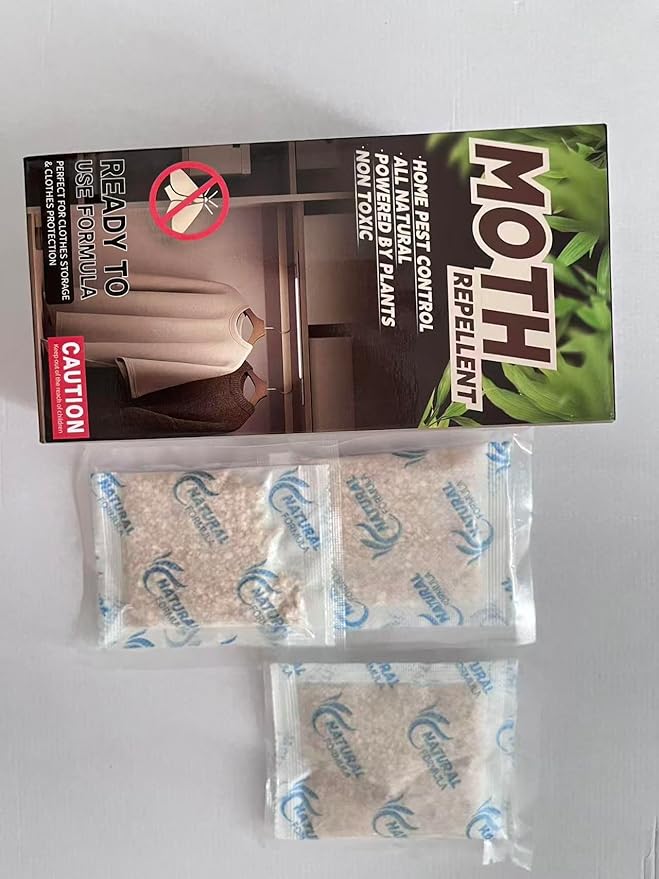 10 Pack Natural Moth Repellent for Clothes Indoor Use, Alternative Moth Balls Moth Traps for Clothes, Peppermint and Thyme Essential Oils Effectively Keep Moths Away from Closet Drawers Woolen Silk