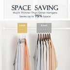 HOUSE DAY White Velvet Hangers 20 Pack, Non Slip Clothes Felt Hanger Heavy Duty for Coat, Premium Slim Space Saving Suit Hangers for Closet Organizer, 360° Rotating Silver Hook
