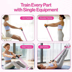 Pedal Resistance Band with Handle, 6 Tube Multifunction Foot Pedal Resistance Band, Arm & Waist Training Tummy Trimmer Ab Workout Equipment for Home Gym Men Women