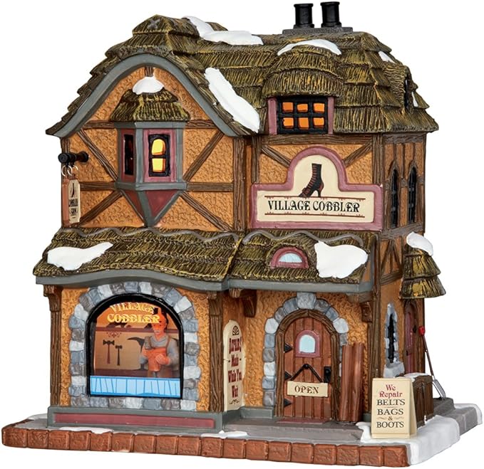 Lemax Caddington Village Cobbler Christmas Porcelain Lighted Building #55930
