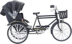 TOPINCN Retro Rickshaw Figurine Decorative Alloy Wheel Rickshaw Model Lifelike Collectible Miniature Rickshaw Toy Retro Rickshaw Ornament Decorative