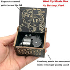 Pursuestar Black Wooden Wind Up Music Box - Anastasia Once Upon a December, Vintage Engraved Wood Mechanism Musical Gifts for Anniversary Mother's Day Valentine's Day Christmas Thanksgiving Birthday