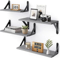YGEOMER Floating Shelves for Wall, Different Sizes Gray Wall Shelves for Living Room, Bathroom, Bedroom, Kitchen, Home Decor (Set of 4)