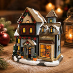 MOMENTS IN TIME Christmas Village Building, Bed and Breakfast with LED Lights - Battery Operated (not Included) (8.5" H x 8.3" W x 5.5" D)