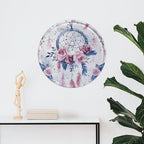 Wall Picture, with Peach Dream Catcher Printed Circular Iron Hanging Picture,Wall Art Decor,Home for Bedroom Living Room Bathroom Decor,Iron Painting 11.8X11.8 in