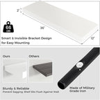 Venusmiles Floating Shelves for Wall, 36" W x 12" D x 2" H, 2 Pack of Long Wall Mounted Engineered Wood Shelves with Invisible Brackets for Living Room, Bedroom, Bathroom, Kitchen Decor, White