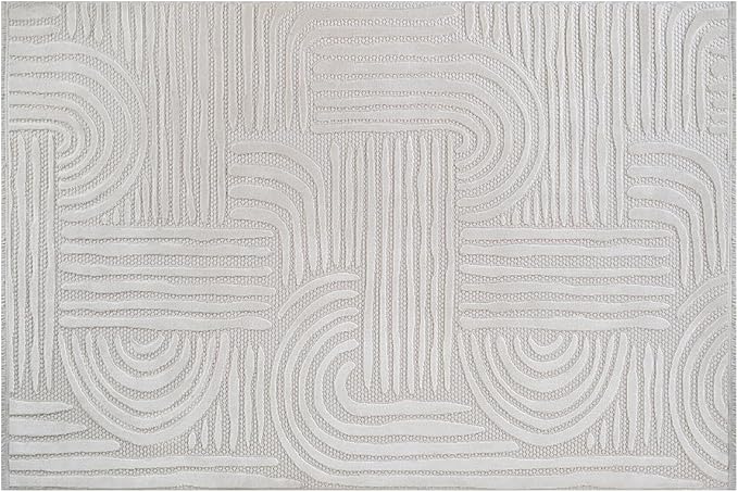 Modern Indoor Rug Orbit 2x3 Area Rugs for Living Room Luxury Kitchen Bedroom Durable Soft Geometric Durable Low and High Pile Stain Resistant Non Shedding Area Carpet 2x3