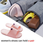 homyfort Over the Door Shoe Organizer,Hanging Shoe Rack Storage Holder with 24 Extra Large Fabric Pockets for Closet,Men Sneakers,Women High Heeled Shoes,Slippers,Grey 61.4''x22''