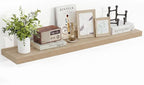 Acovy 48 Inch Floating Shelves, 3D Textured Wood Grain, 48"x9.25"x1.5" Inch Deep Floating Shelves for Wall, Wooden Shelves for Bathroom, Bedroom, Living Room, Vintage White Oak, 1 Piece