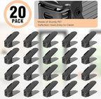 TOPNEW 20 Pack Shoe Slots Organizer Shoe Stacker for a Pair of Shoes 4 Levels Adjustable 50% Shoe Space Saver Double Layer Shoe Rack Organizer for Closet (Black)