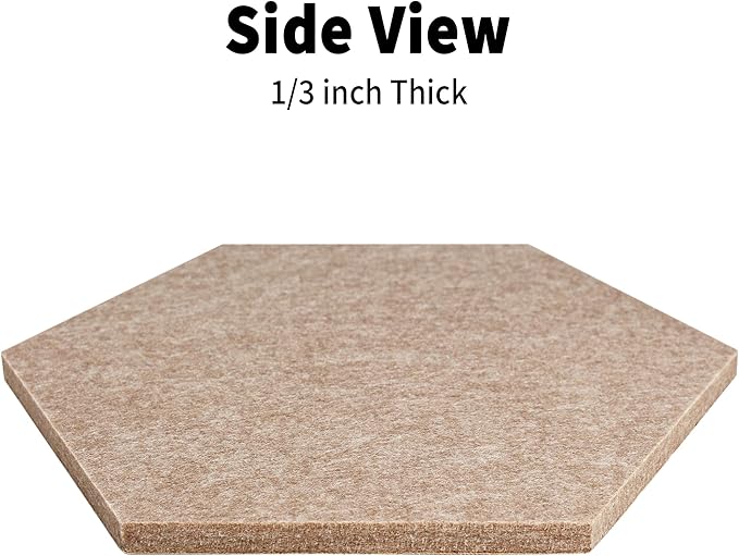 15'' Hexagon Cork Board Tiles Alternative 10 Pack, Adhesive Large Corkboard for Office Decorative, Hexagonal Felt Bulletin Board Tiles for Wall Vision Board, Sound Absorption Pin Board