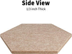 15'' Hexagon Cork Board Tiles Alternative 10 Pack, Adhesive Large Corkboard for Office Decorative, Hexagonal Felt Bulletin Board Tiles for Wall Vision Board, Sound Absorption Pin Board
