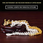 LIYAOLI 3D Printed Dragon Metal Articulated Dragon 2024 Chinese Dragon Statue Silver Dragon 15 Inch Flexible Joints Luck Dragon for Home Office Desk Decoration,with Red Dragon Gemstone Bead