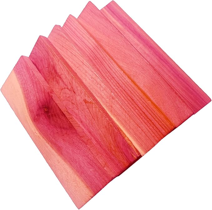 Red Cedar Blocks for Clothing, Shoes, Drawers, 14 Pieces/Box, 3.9 x 1.6 x 0.3inches/Pieces
