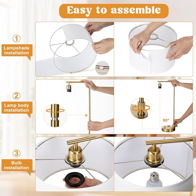 Innqoo Bedside Table Lamps for Bedroom Set of 2-Dimmable Nightstand Lamps with USB Port and Outlet,Modern Brown Lamps with Linen Shade,Tall Desk Lamps for Home Office Bedroom Living Room End Table