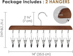 StorageWorks Hat Rack, Closet Organizer and Storage for Baseball Caps,Set of 2 with 10 Adjustable Stainless Steel Clips, Fits All Caps, Natural Walnut Color