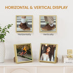 6x6 Aluminum Metal Picture Frame,Tempered Glass Gold Photo Frame 6x6 for Family Photo,Posters,Art,Document to Wall Mount Horizontally or Vertically