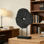 Black Art Modern Abstract Sculpture - Solid Black Art Sculpture for Home Décor Minimalist Decorative Statue for Living Room Office Desk Shelf Handcrafted Art Piece 7.25 * 2.5 * 12 Inch