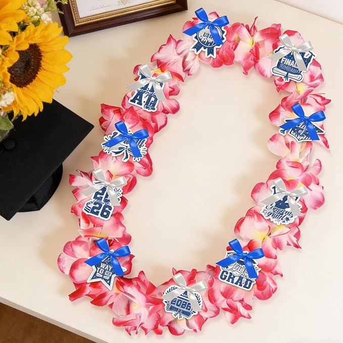 Leis for Graduation 2026, Artificial Flower Wreath with Cards Graduation Lays Gifts, Congrats Grad for High School
