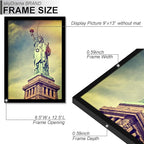 100% Solid Wood 9x13 Picture Frame, Black Frame for 9 x 13 Inch Picture Poster Photo, Light Weight 9 by 13 HQ Matte Black Frame for Wall - 1 Pack/Black/9"x13"