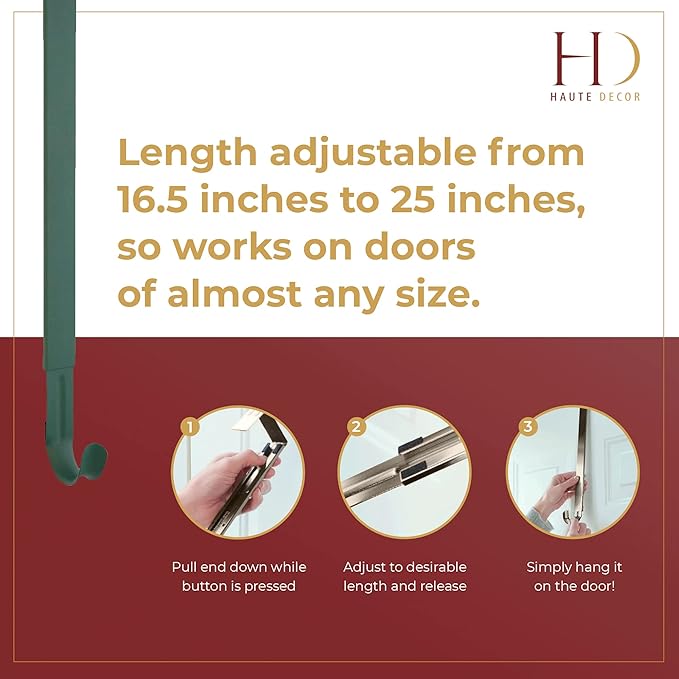 Haute Decor Adjustable Length Wreath Hanger - 20 Lb. Capacity