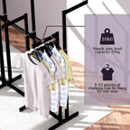 Retail Clothing Rack - for Hanging Clothes, Rolling Metal Garment Racks Heavy Duty, Black Commercial Clothing Display Rack, Clothes Organizer with Wheels (8 Arm,Black)