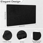 Cork Board Alternative, Decorative Foldable Felt Bulletin Board 24 * 16 Inches, Alternative Photo Board Self-Adhesive Vision Board, Decorative Pin Board (Rectangle Black)