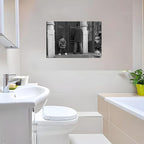 Funny Bathroom Wall Decor Black and White Wall Art - Classic Movie Posters Canvas Print, Vintage Funny Wall Art for Office Lounge Area Restroom Bathroom Decor 12x16 inch