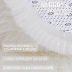 OLANLY Ivory Round Rugs for Bedroom - Machine Washable, 7 ft Circle Area Rugs for Living Room, Soft and Fluffy Shaggy Carpet for Teen Girls and Boys, Nursery Rooms, Dorms, Home Decor Aesthetic