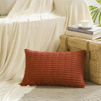 Fancy Homi 4 Packs Decorative Throw Pillow Covers for Living Room Couch Bed, Modern Farmhouse Boho Home Décor Accent Cushion Case, 24" x 12", Burnt Orange
